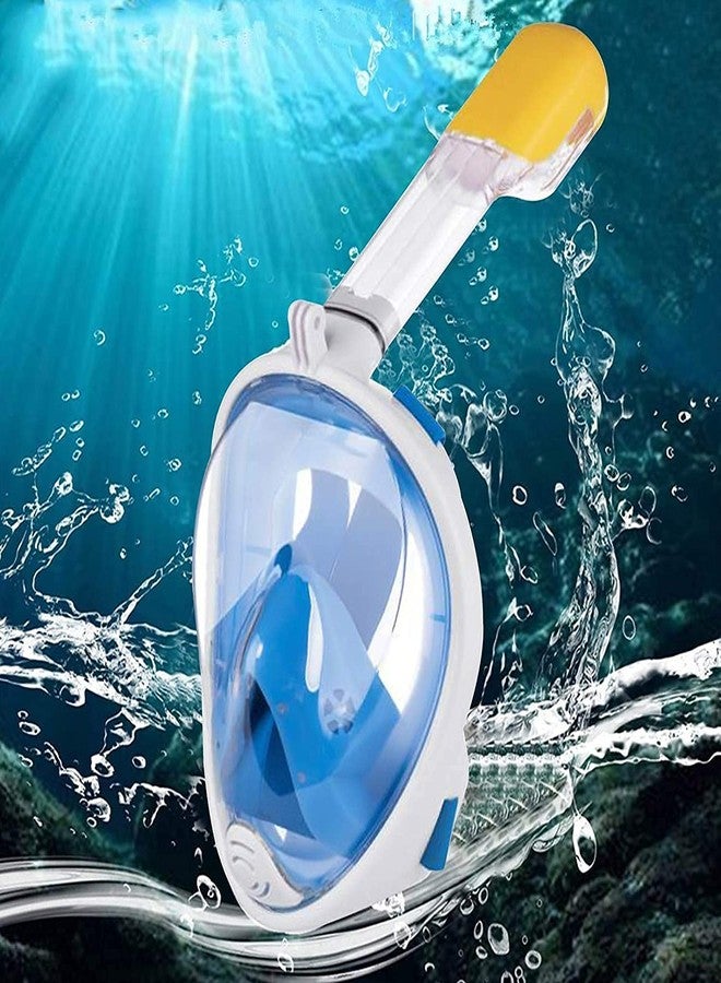 Olpad قناع الغطس Olpad Snorkel Mask قناع غطس وغوص كامل الوجه مع رؤية بانورامية 180 درجة - أنبوب تهوية أطول، مقاوم للماء، تقنية مضادة للضباب والتسرب (أزرق [صغير/متوسط]) - Image 5