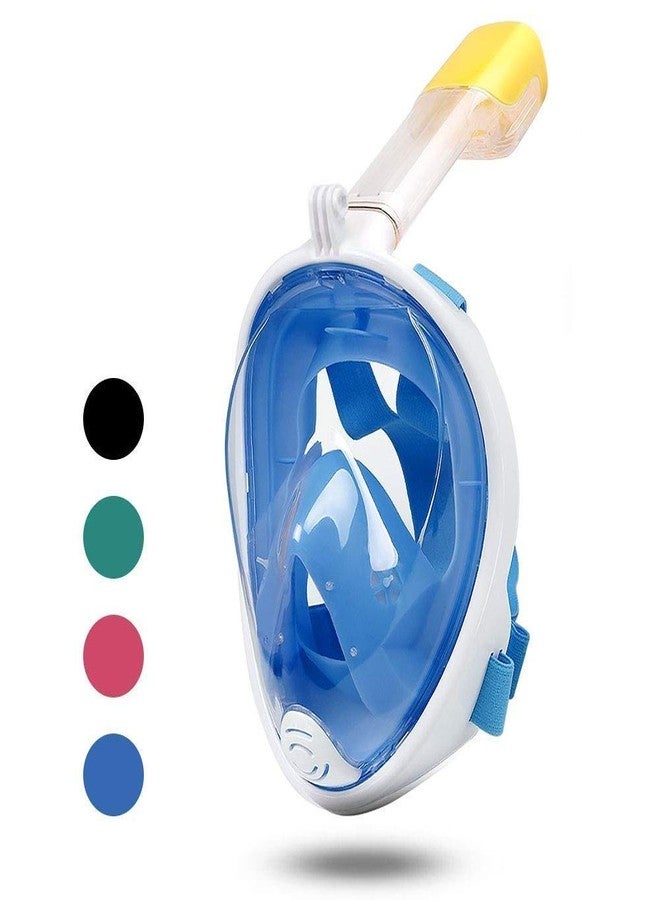 Olpad قناع الغطس Olpad Snorkel Mask قناع غطس وغوص كامل الوجه مع رؤية بانورامية 180 درجة - أنبوب تهوية أطول، مقاوم للماء، تقنية مضادة للضباب والتسرب (أزرق [صغير/متوسط]) - Image 3