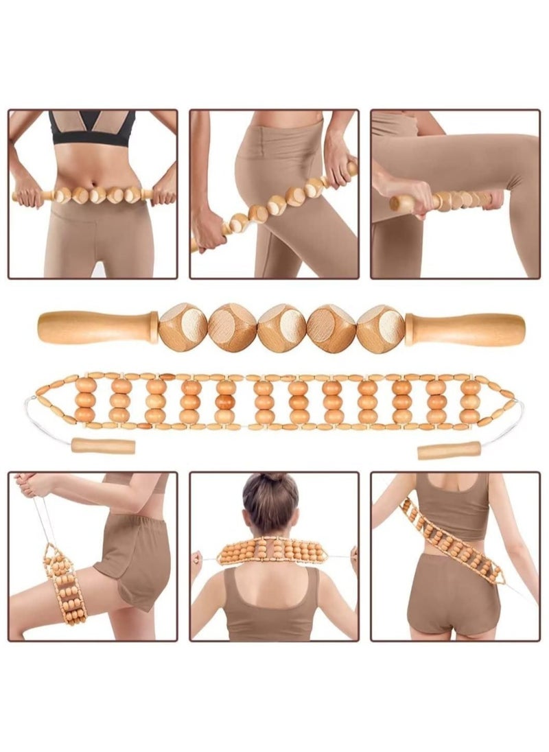 Hihonor 6-in-1 Wood Therapy Massage Tools – Lymphatic Drainage Massager Kit Wooden Massager Body Sculpting Tools for Muscle Pain Relief  - Image 2