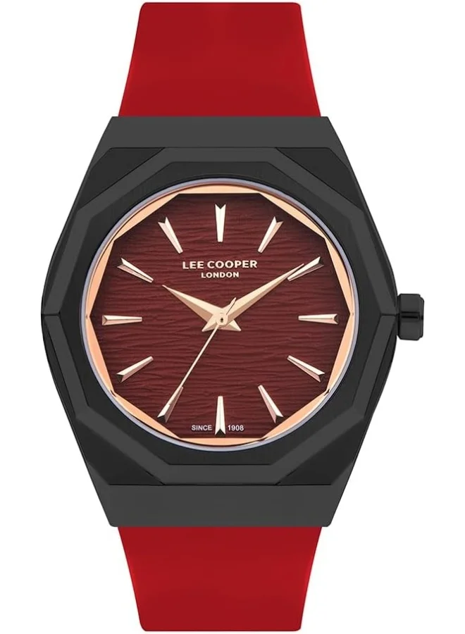 Lee Cooper Lee Cooper Men's Watch, Analog Display and Leather Strap - LC07936.688, Red