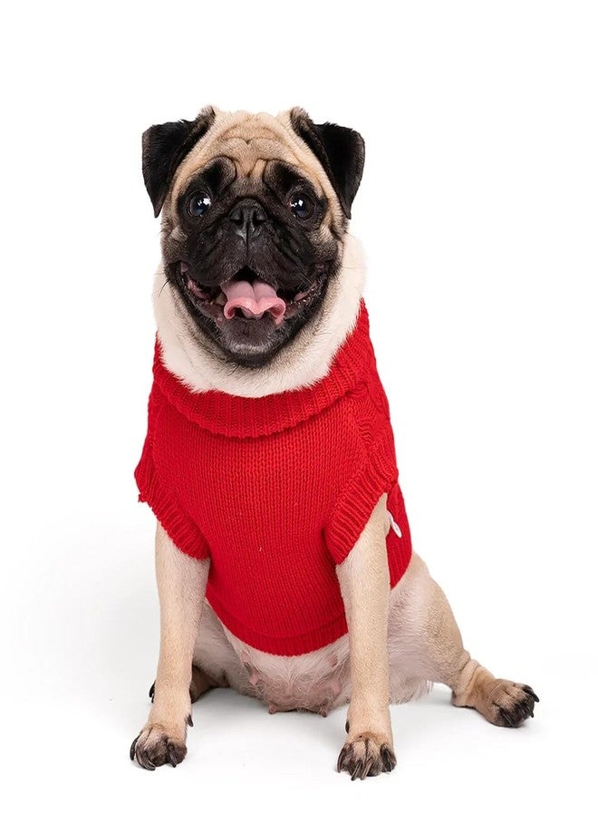 Zigly Lifestyle Winterized Crimson Cozy Cable Knit Sweater for Dogs | Warm Knit Winter Sweater for Pets | Cozy Comfortable Cold Weather Dog Apparel | Red | 4XL | 71cm - Image 5