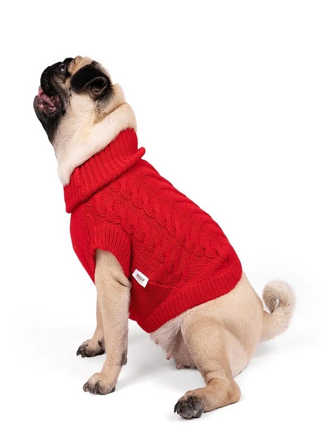 Zigly Lifestyle Winterized Crimson Cozy Cable Knit Sweater for Dogs | Warm Knit Winter Sweater for Pets | Cozy Comfortable Cold Weather Dog Apparel | Red | 4XL | 71cm - Image 4