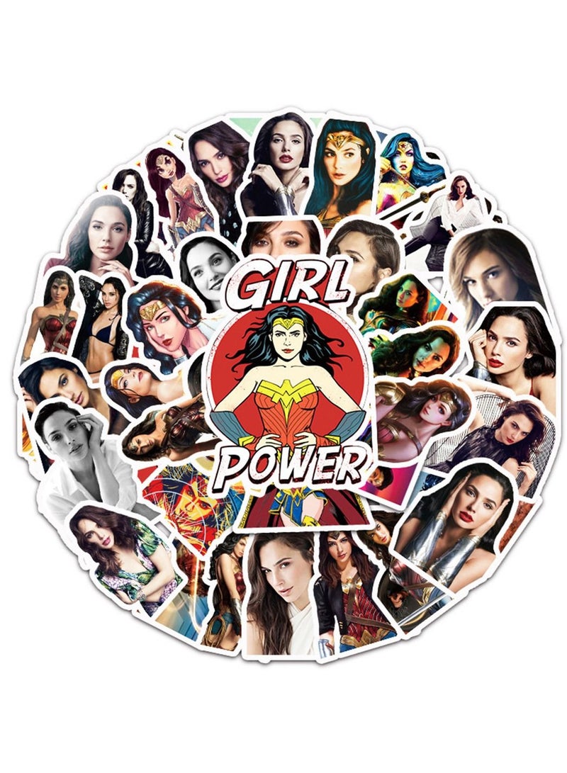 general 50-Piece Wonder Woman Cute Vinyl Waterproof Sticker