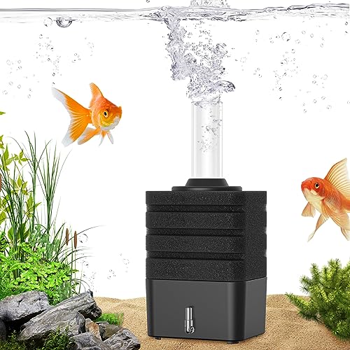 Moonorange Aquarium Bio Sponge Filter SuperQuiet Submersible Fish Tank Foam Filter with 1 Spare Sponge Suits Tanks Within 20 GallonS - Image 1
