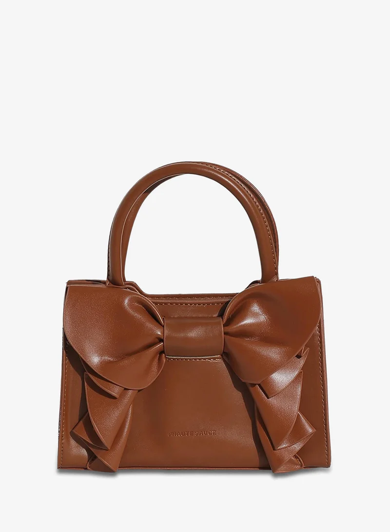 Haute Sauce Bow Mini Handbag - Brown