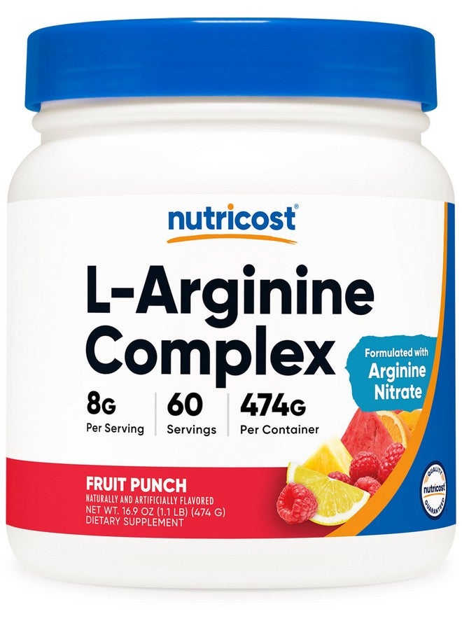 Nutricost L-Arginine Complex (Fruit Punch, 60 Servings) - Gluten Free, Non-GMO - Image 1