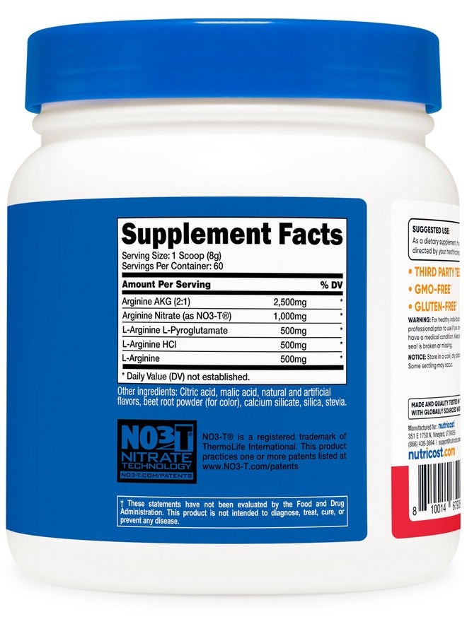 Nutricost L-Arginine Complex (Fruit Punch, 60 Servings) - Gluten Free, Non-GMO - Image 5