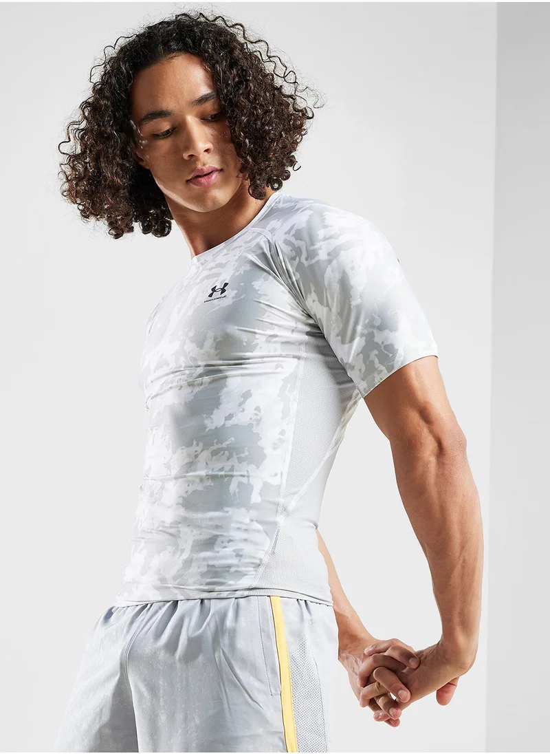 UNDER ARMOUR Heatgear Isochill Printed Compression T-Shirt