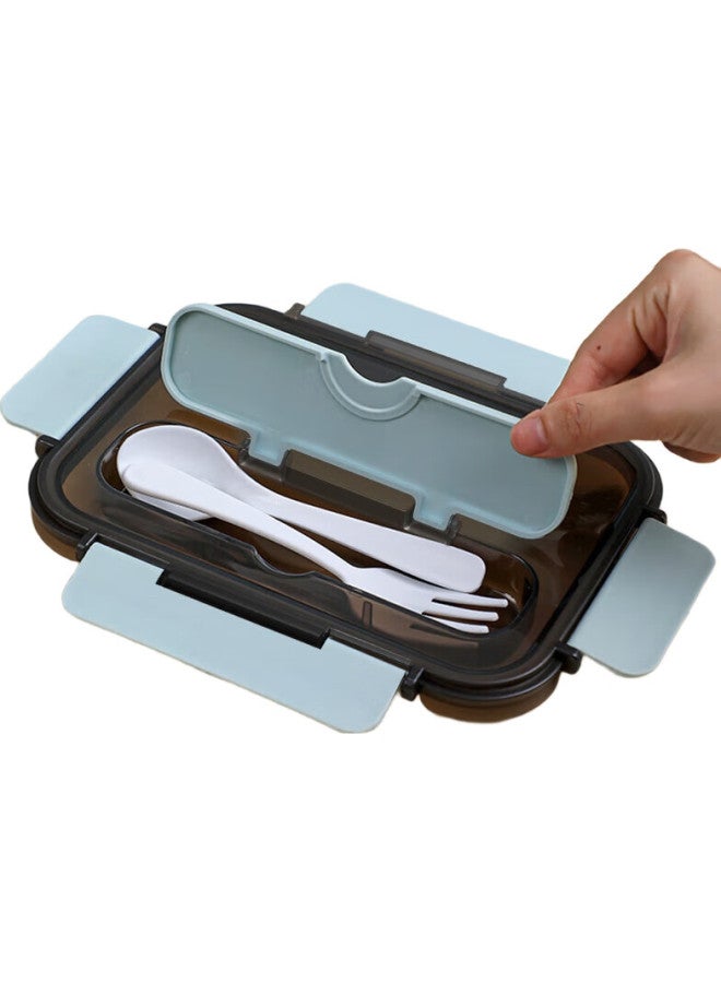 Pinyu Large Capacity Lunch Box With Fork And Spoon, Portable Compartmented Meal Container For Students And Office Workers, Microwave Safe, 1500Ml, Pink - Image 3