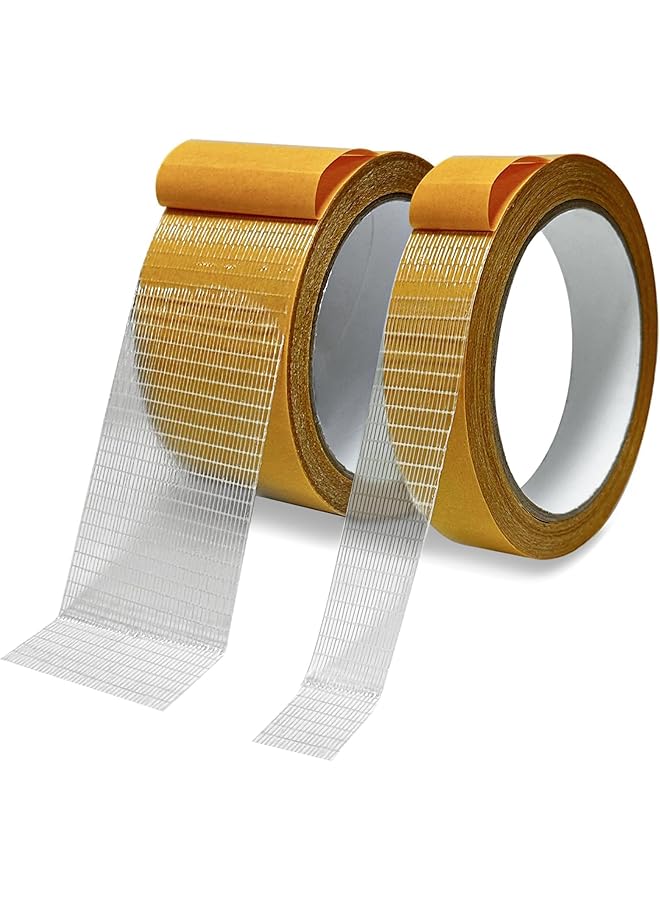 erorex Double Sided Fabric Tape Heavy Duty Double Stick Carpet Tape Fabric Tape Multifunctional Double Sided 1Inch 2Inchx33Ft 10M High Stickness Strong 2 Sided Tape 2 Rolls  - Image 1