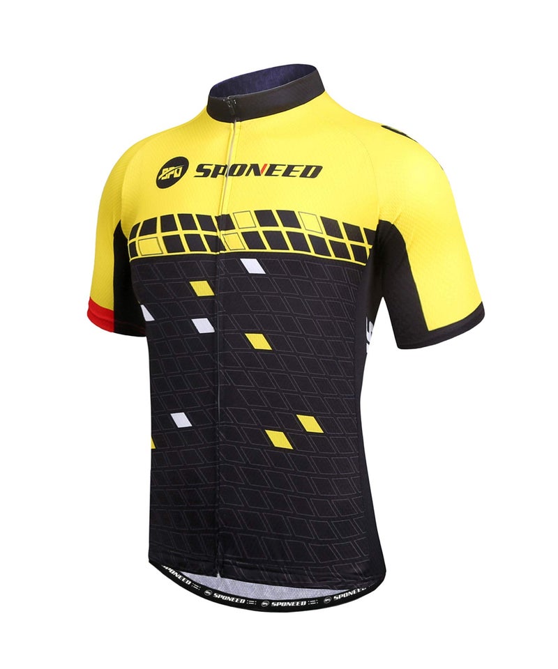 sponeed Bike Wear Road Racing Shirt Bicycle Jerseys Outfit Tops XL US Yellow Multi