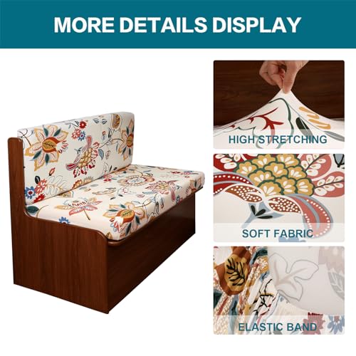 KRFOONN RV Dinette Cushion Covers Stretch Camper Cushions Cover Replacement Couch Cushion Slipcovers Washable Loveseat Slipcovers for Travel Trailer Couch Includes 2 Backrest Cover 2 Bench Cover 03 - Image 3