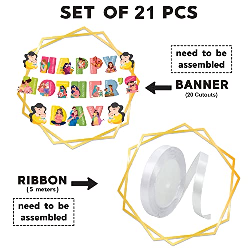 Festiko® Mother's Day Decorations Colourful Combo (104 Pcs), Mother's Day Celebration, Party Decoration Supplies (Balloons Arch Kit & Banner) - Image 4
