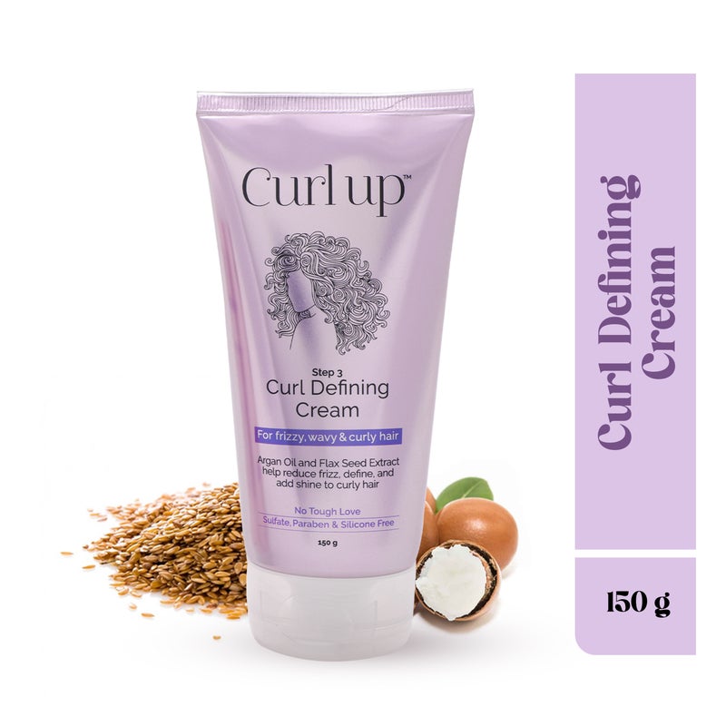 Curl Up Curl Defining Cream All In One Leave In Conditioner Hair Cream for Wavy & Curly Hair - 150 g - Image 1