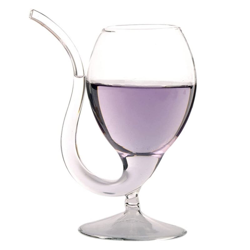 Creative Vampire Filter Wine Glass Clear Juice Cup Goblet With Drinking Tube Straw High Gorosilicate Glass Wine Decanter 300ml10oz Pack of 1