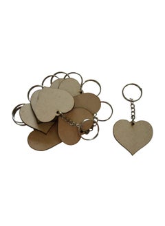 Maitri Maitri 30 Pcs Heart Shape Key Chains with Ring 50 x 50 mm Mandala Art MDF Board MDF Cutouts for Art and Craft with Smooth Surface It is Suitable for All Type of Craft and Painting Activities 