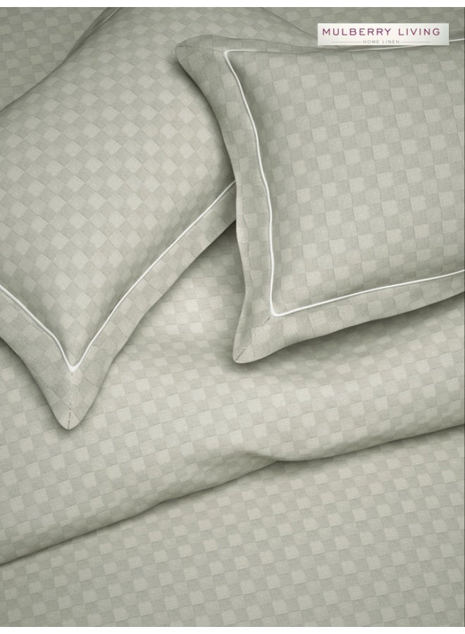MULBERRY LIVING 100% Cotton - 300Tc Urban Grid Pillow Covers (50X75 Cm) - Ivory  - Image 3