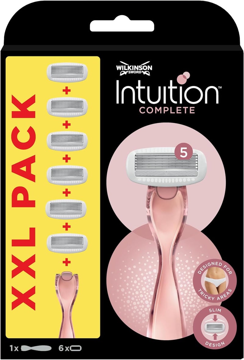 Wilkinson Sword - Intuition Complete Razor and Blades For Women | Pack of 6 Razor Blade Refills and Handle | Skin Protect Gel with Smooth Glide - Image 2
