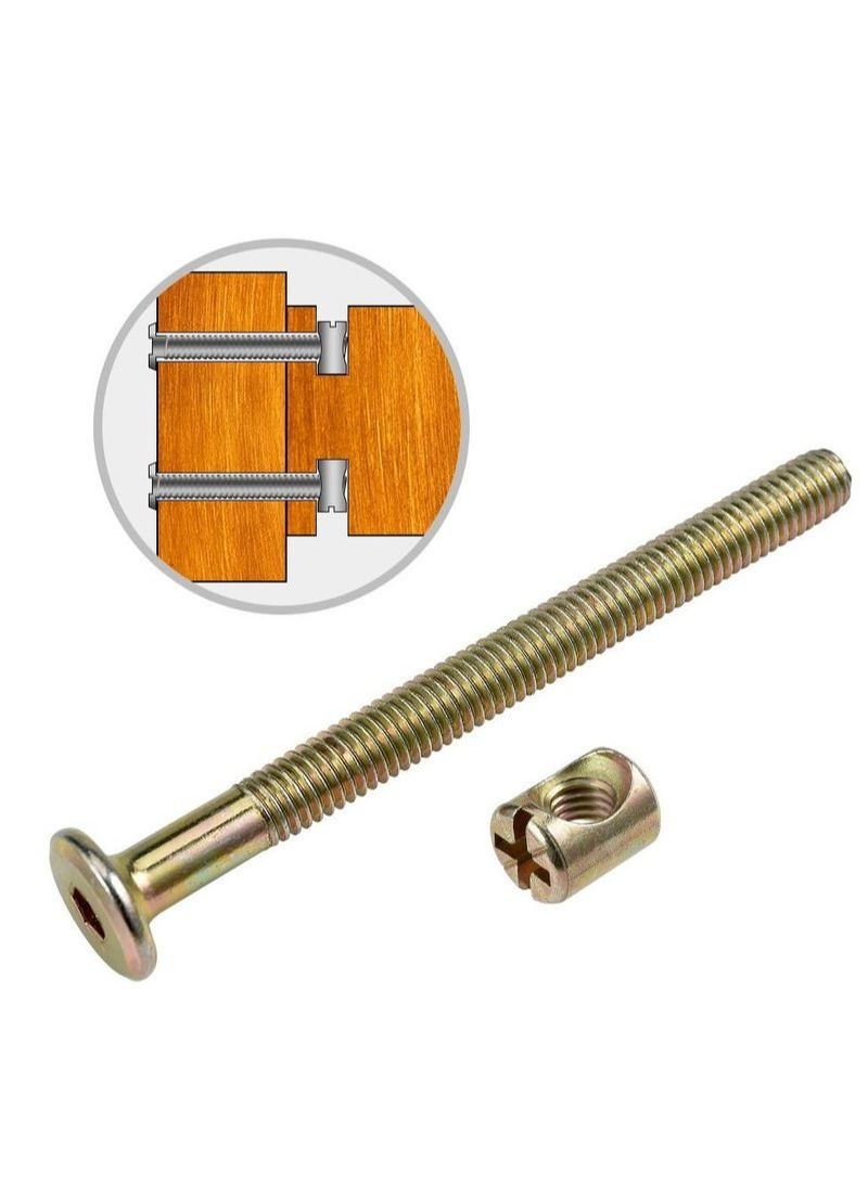 NIBEMINENT 100Pcs M6 Color Zinc Furniture Connecting Screw Hammer Mother  - Image 2