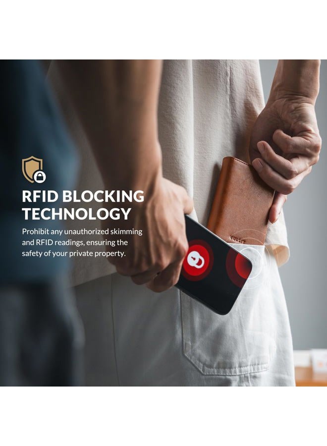 VULKIT Card Holder Wallet with Coin Pocket Magnetic Closure Pop Up Cards With ID Window Leather Wallet for Cash & Credit Cards - Image 5