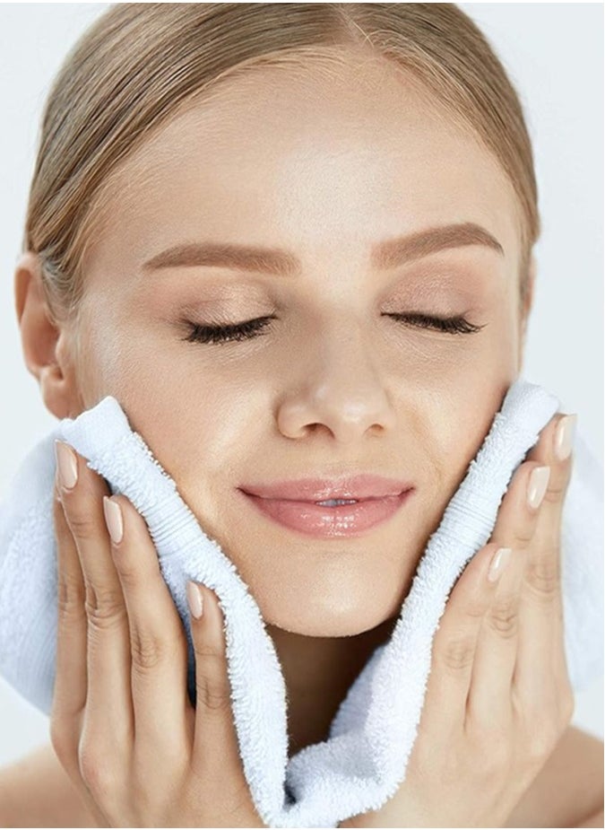 1Chase Luxury Cotton Face Towel - Large Hotel Spa Bathroom Face Towel Set of 12 White  - Image 2