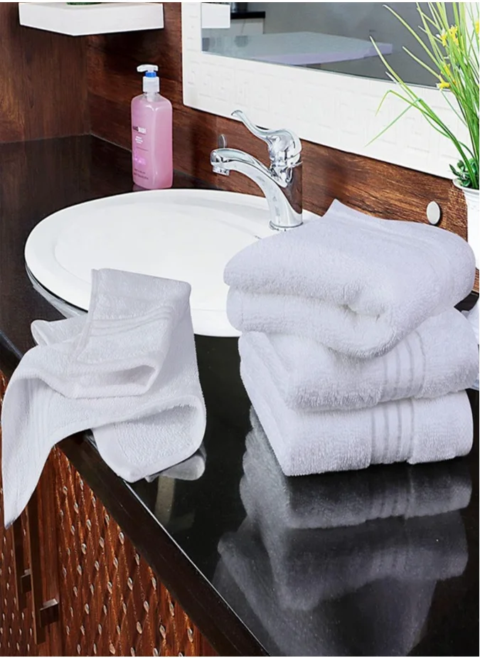 1Chase 12-Piece Premium Hotel Salon Quality Face Towel White 33x33 CM