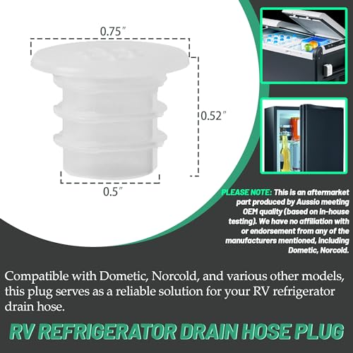 Aussio 6Pack Plug for RV Refrigerator Drain Hose Fridge Exterior Hardware Screened Plug Keep Dirt Out RV Refrigerator Parts Drain Hose Cap Inside diameter 018 Outer diameter 035 - Image 3