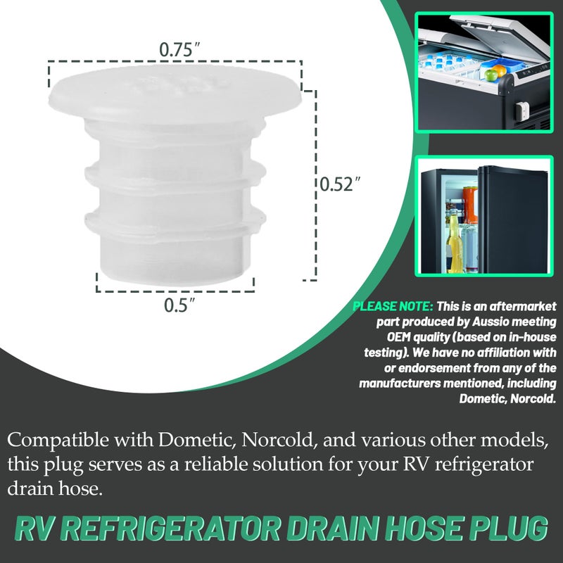 Aussio 6Pack Plug for RV Refrigerator Drain Hose Fridge Exterior Hardware Screened Plug Keep Dirt Out RV Refrigerator Parts Drain Hose Cap Inside diameter 018 Outer diameter 035 - Image 4