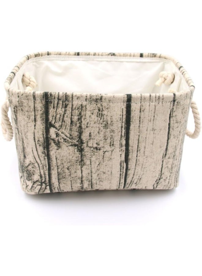 Jacone Stylish Tree Stump Design Rectangular Storage Baskets Durable Fabric Washable Storage Bins Organizers with Rope Handles, Decorative and Convenient for Kids Rooms - Set of 3 - Image 4