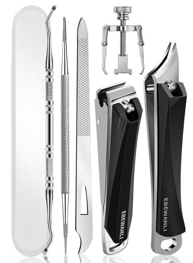 EBEWANLI Ingrown Toenail Tool, 6 PCS Stainless Steel Pedicure Tool, Straight Edge and Curved Slanted Nail Clippers Cutters for Ingrown Toenail Correction Removal Kit at Home for Seniors, Men, Women - Image 1