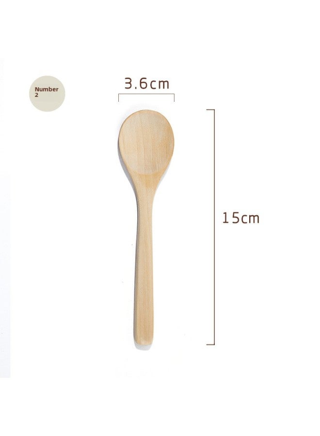 Mini Wooden Spoons Unpainted Lotus Wood Spoons Text Logo Engraving Honey Jam Dinnerware Activity Gifts-Color:No. 2 Lotus Wood Unpainted Middle Circle: 15 * 3.6cm  - Image 1