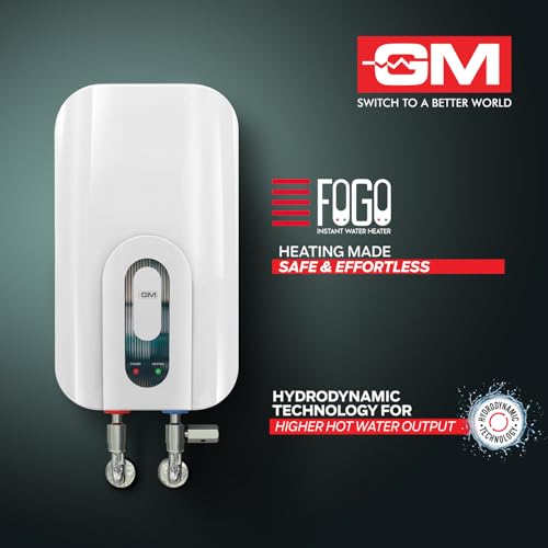 GM Fogo 3 LTR 3K Watt Instant Water Heater Geyser | Advanced 3 Level Safety, Stainless Steel Tank, Rust & Shock Proof | 6.5 Bar Pressure for High Rise Building | For Home Kitchen & Bathroom | White - Image 3