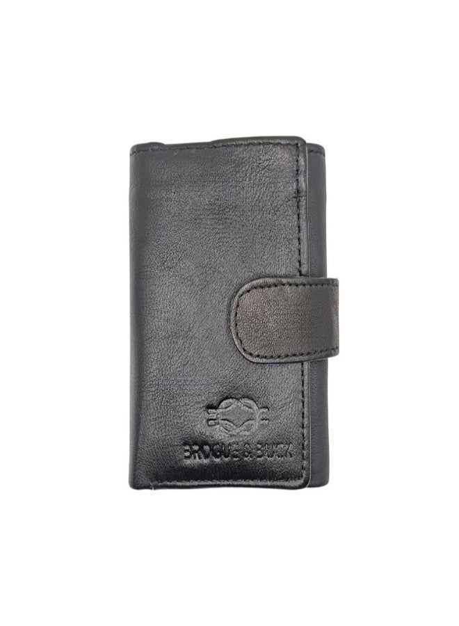 Brogue & Buck Genuine Leather RFID Wallet for Men – Black Tri-fold with Multiple Card Slots – Box Included - Image 3