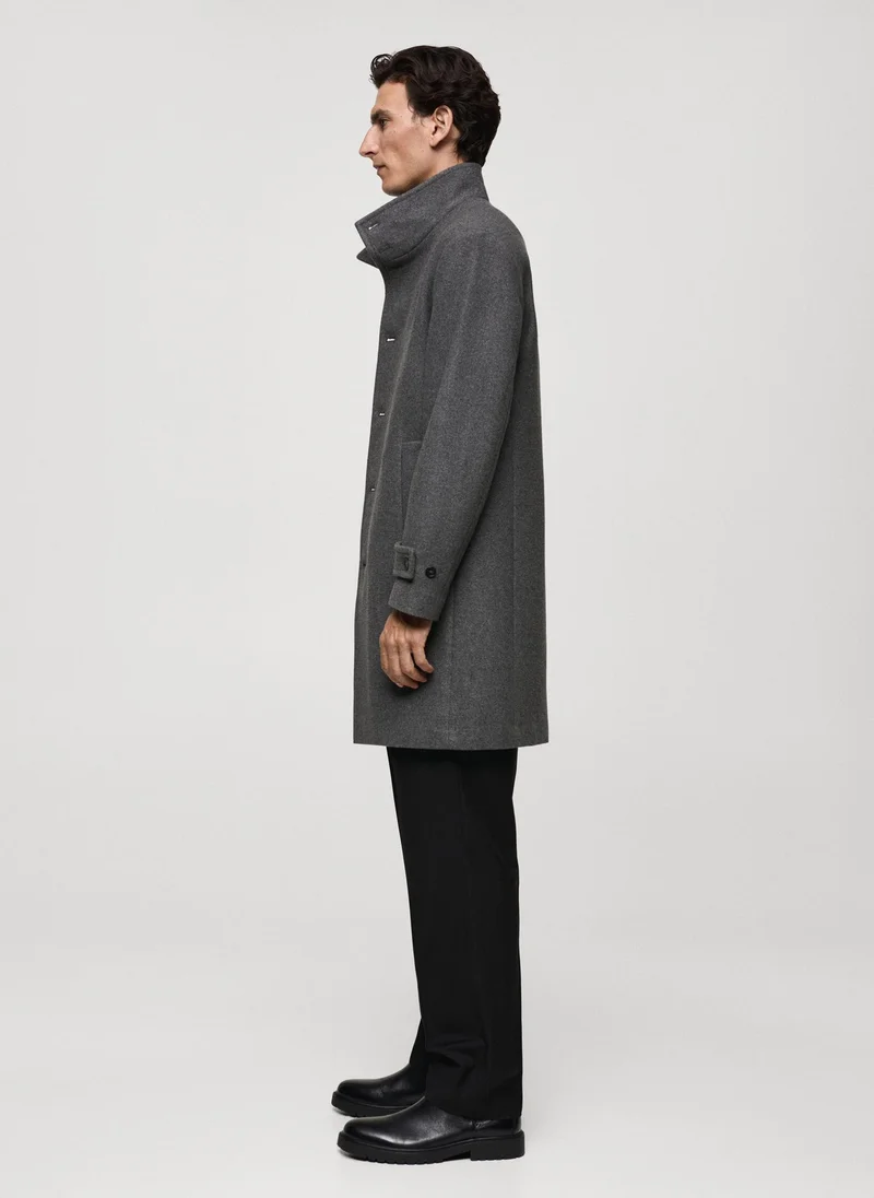 Mango Man Funnel2 Button Down Coat
