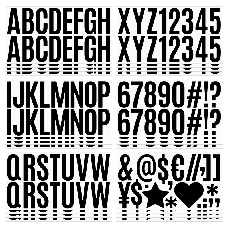 400 Pcs 24 Sheets Large Letter Mailbox Stickers 25 Inches Black Alphabet Number Self Adhesive Sticker for Bulletin Board Classrooms Scrapbooking Poster Board Wall Vinyl Stick On Letter