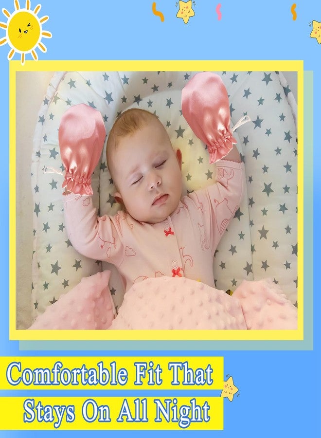 Heyshapeing 1 Pair Satin Eczema Gloves for Babies Kids Eczema Mittens Anti Scratch Eczema Relief Hand Gloves Adjustable (Pink) - Image 3