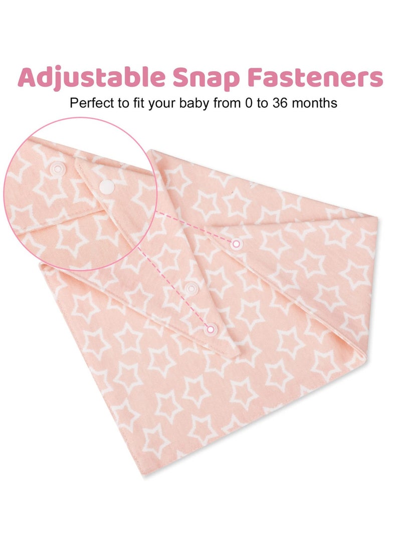 Excefore Baby Bandana Dribble Bibs, Stylish Triangle Drooling Bibs for Boys and Girls, 100% Cotton Baby Bibs for Newborn and Toddlers, Soft and Absorbent Bibs with Adjustable Snaps(set of 5) - Image 5