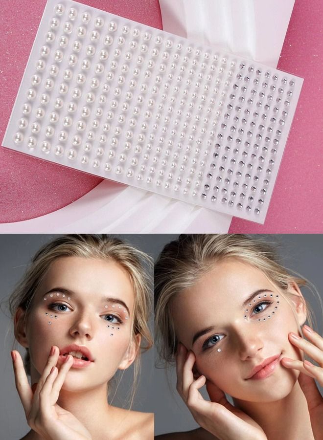 Self Adhesive Pearl Crystal Stones Face Body Tattoo Stickers Shiny Crystal Stones for Face Body Nail Decoration - Image 1