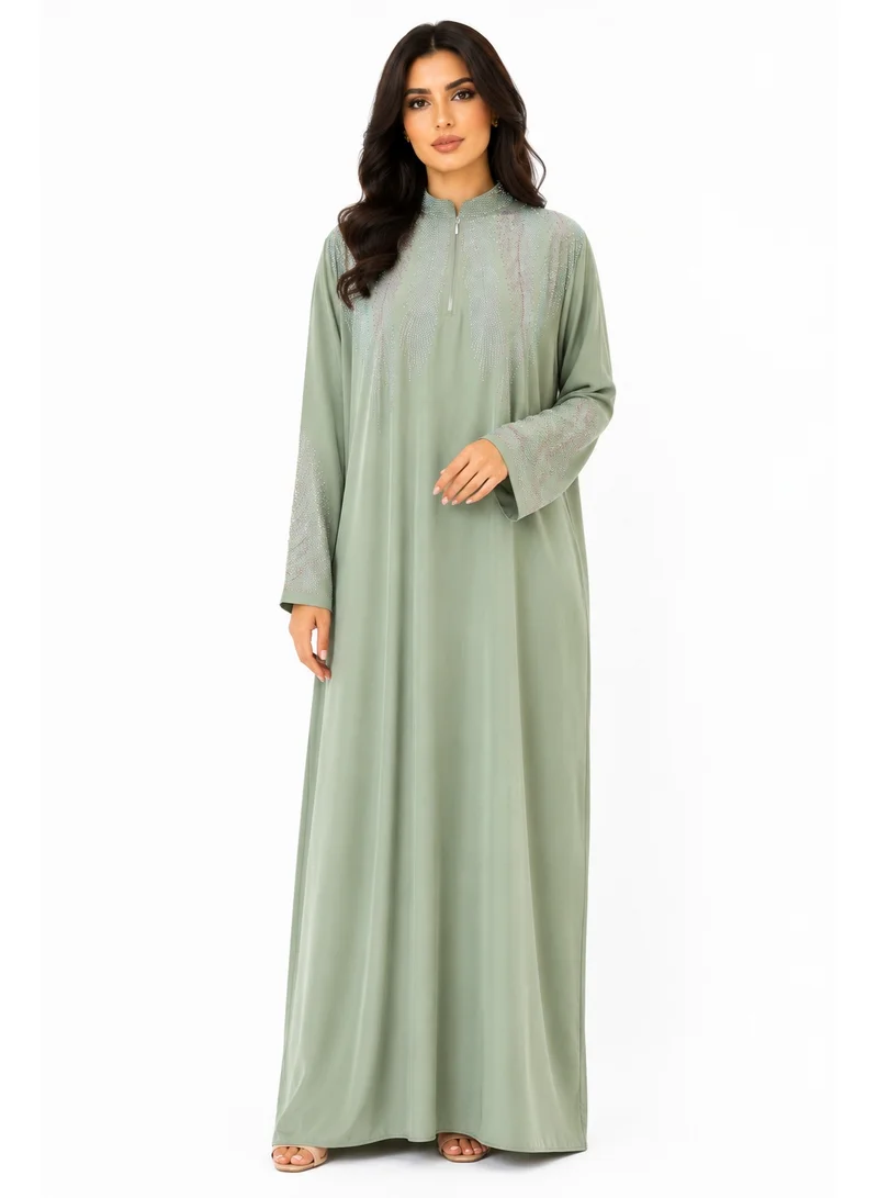 Reem Abayas Women's Embellished Abaya with Matching Sheila