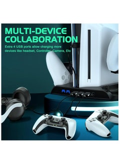 KJH Compatible with PS5 Slim Cooling Stand with Controller Charging Station (Black)  - Image 5