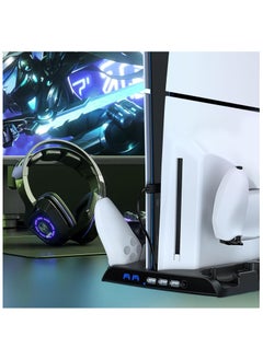 KJH Compatible with PS5 Slim Cooling Stand with Controller Charging Station (Black)  - Image 4