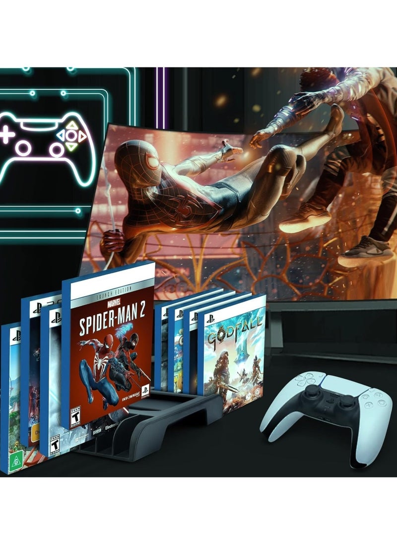 KJH - Compatible with PS5 Slim Cooling Stand with Controller Charging Station (Black) - Image 1