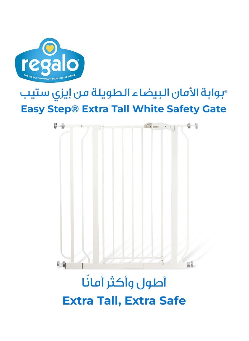 Regalo Easy Step Extra Tall Baby Gate | Adjustable Safety Gate for Doorways & Stairs | Fits 74-96 CM Wide | 76 CM Tall | Auto-Close | Pressure Mount | Secure & Durable  - Image 1