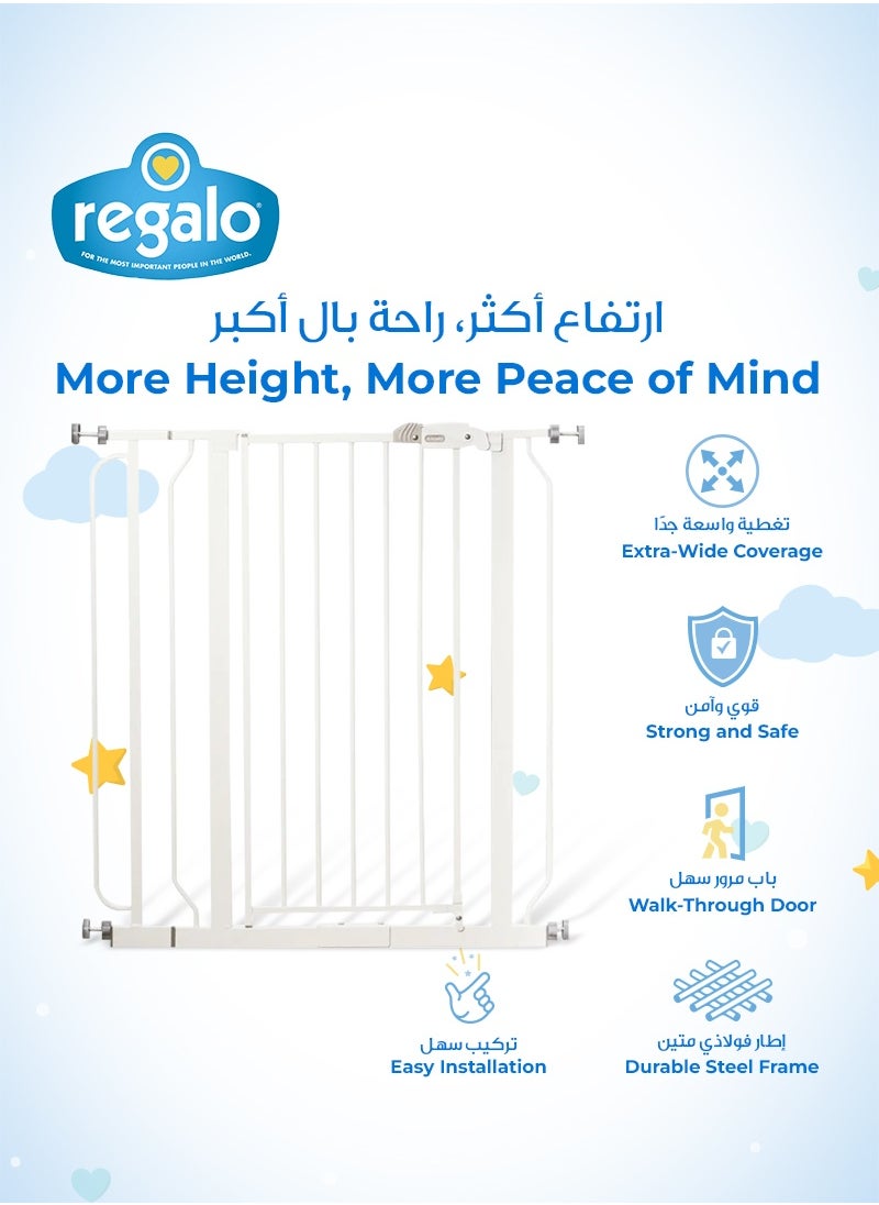 Regalo Easy Step Extra Tall Baby Gate | Adjustable Safety Gate for Doorways & Stairs | Fits 74-96 CM Wide | 76 CM Tall | Auto-Close | Pressure Mount | Secure & Durable  - Image 3