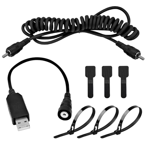 CHolic USB Port Snowmobile Heated Helmet Connector 12v USB RCA Plug Heated Cord for Heated Most Electric Shields Helmet Visor Port Kit - Image 1