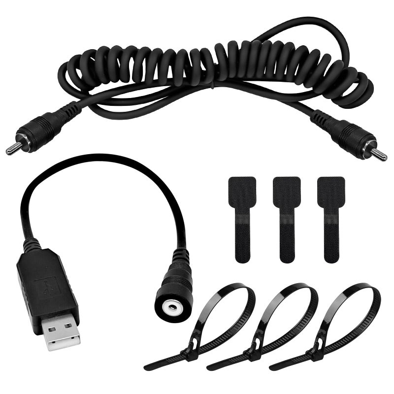 CHolic USB Port Snowmobile Heated Helmet Connector 12v USB RCA Plug Heated Cord for Heated Most Electric Shields Helmet Visor Port Kit - Image 3