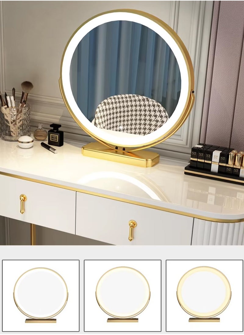 DubaiGallery 2 Drawer Ergonomic Vanity Table, Cushioned Stool, Makeup Vanity Set with Led Lighted Mirror, Dressing Table, Writing Desk, Dressing Table for Home  - Image 4