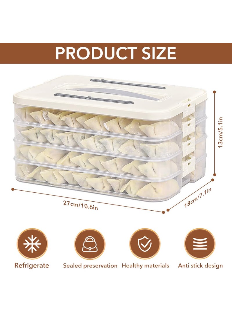 SUPVOX Supvox® Food Storage Container, BPA Free, Dumplings Box Storage Container with Lid & Handle, Stackable Fresh Box, Dessert Carrier Dumpling Container Cookie Transport Storage Container  - Image 4