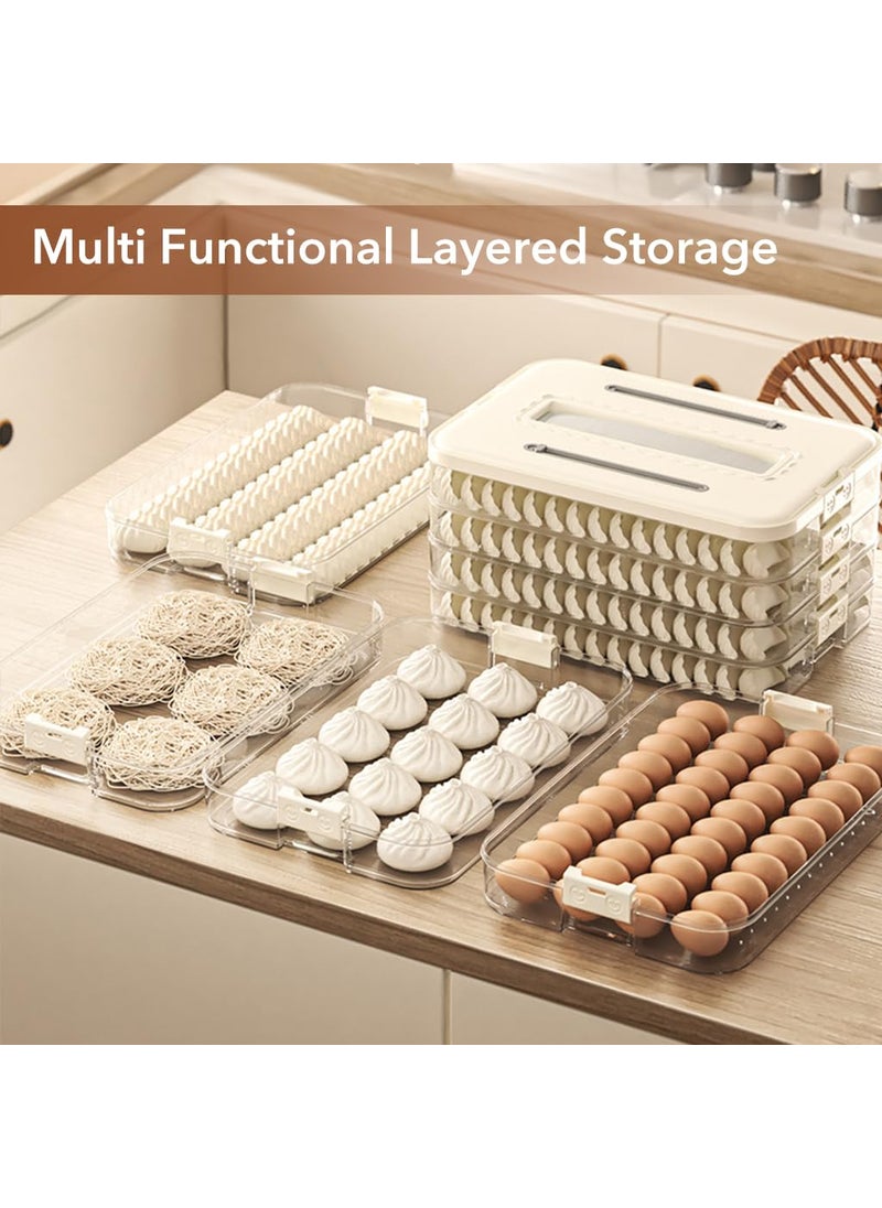 SUPVOX Supvox® Food Storage Container, BPA Free, Dumplings Box Storage Container with Lid & Handle, Stackable Fresh Box, Dessert Carrier Dumpling Container Cookie Transport Storage Container  - Image 5