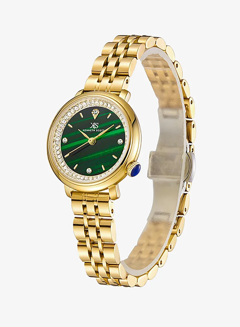 Kenneth Scott Kenneth Scott Women's Green Dial Analog Watch - K23518-GBGH